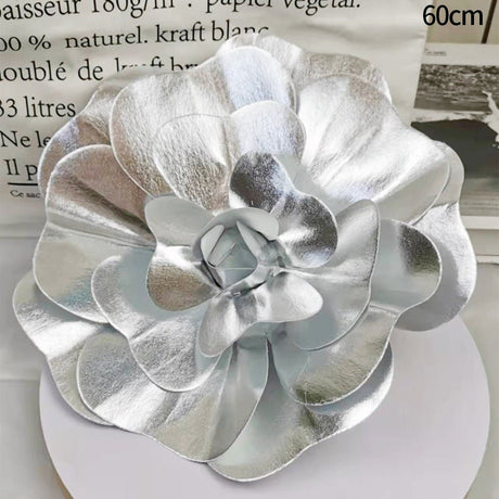 4 Packs Of Simulated Sliver Rose Flower Wall Decoration 24" - YauSpark