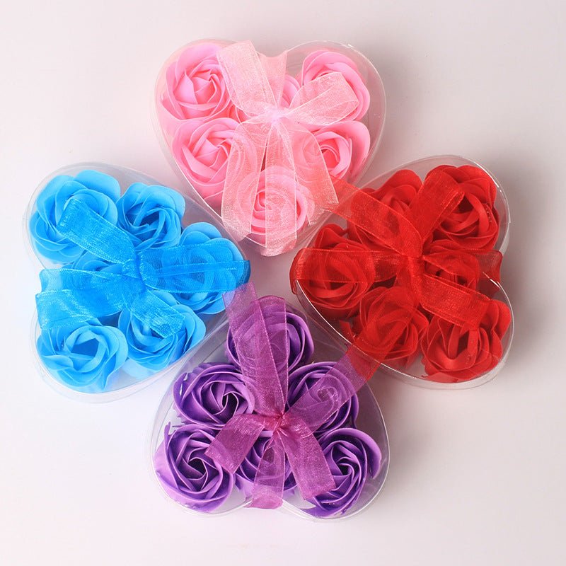 4 Pc 24 Pcs Scented Rose Soap Heart Shaped Party Favors Green - YauSpark