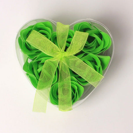 4 Pc 24 Pcs Scented Rose Soap Heart Shaped Party Favors Green - YauSpark