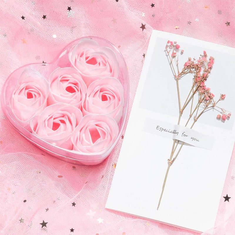 4 Pc 24 Pcs Scented Rose Soap Heart Shaped Party Favors Green - YauSpark