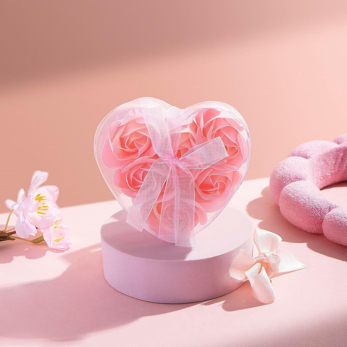 4 Pc 24 Pcs Scented Rose Soap Heart Shaped Party Favors Green - YauSpark