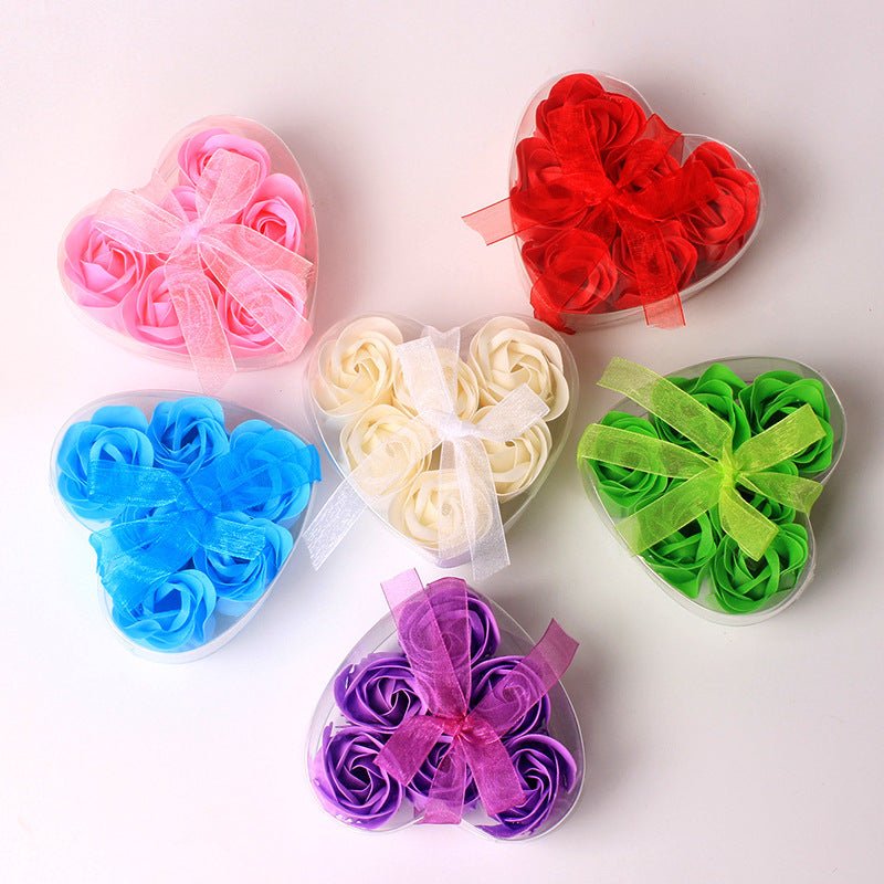 4 Pc 24 Pcs Scented Rose Soap Heart Shaped Party Favors Green - YauSpark