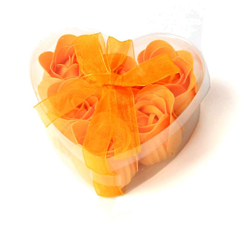4 Pc 24 Pcs Scented Rose Soap Heart Shaped Party Favors Orange - YauSpark