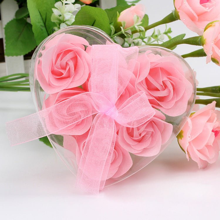 4 Pc 24 Pcs Scented Rose Soap Heart Shaped Party Favors Pink - YauSpark