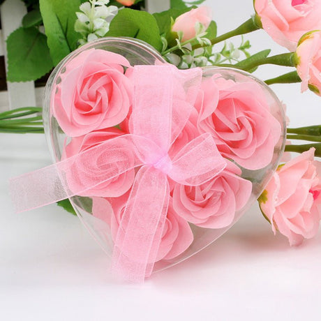 4 Pc 24 Pcs Scented Rose Soap Heart Shaped Party Favors Pink - YauSpark