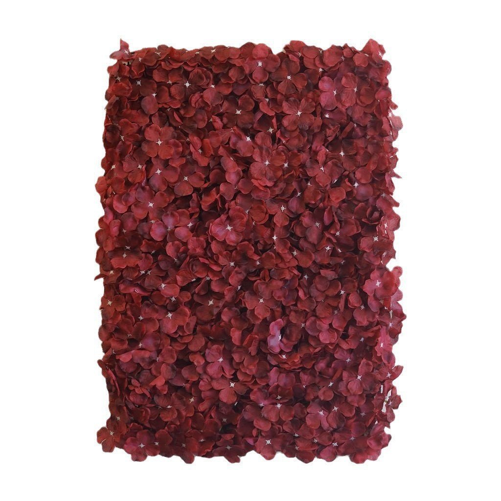 4 Pc Hydrangea Flower Wall Mat Backdrop 11 Sq ft Burgundy - YauSpark