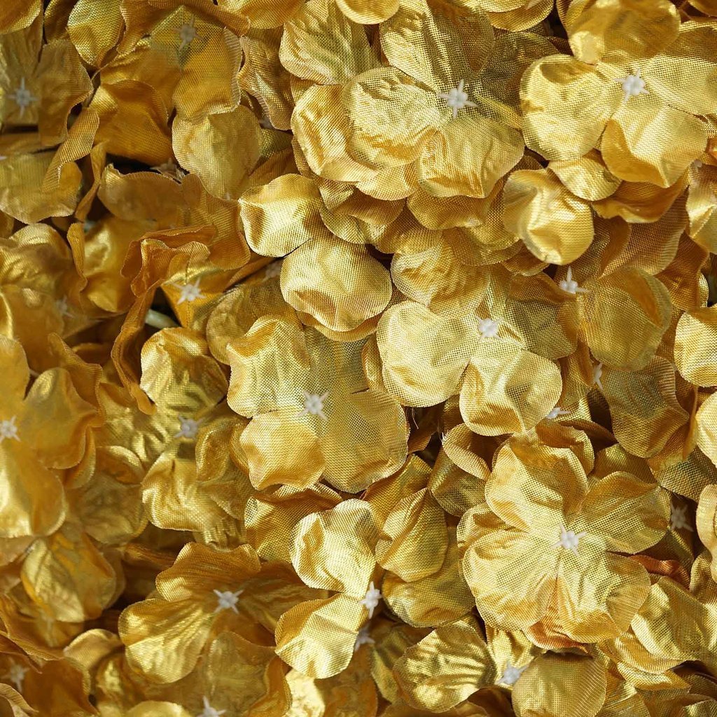 4 Pc Hydrangea Flower Wall Mat Backdrop 11 Sq ft Gold - YauSpark