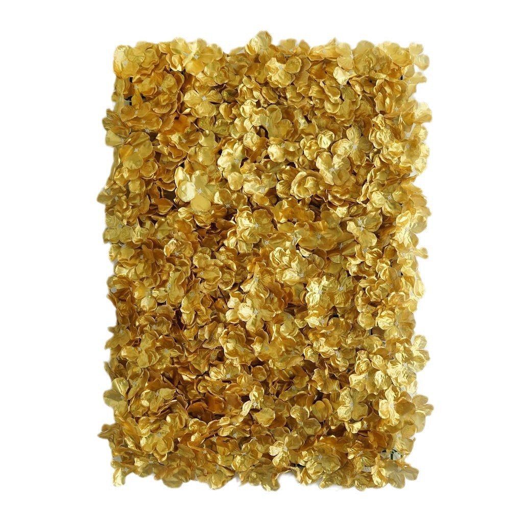 4 Pc Hydrangea Flower Wall Mat Backdrop 11 Sq ft Gold - YauSpark