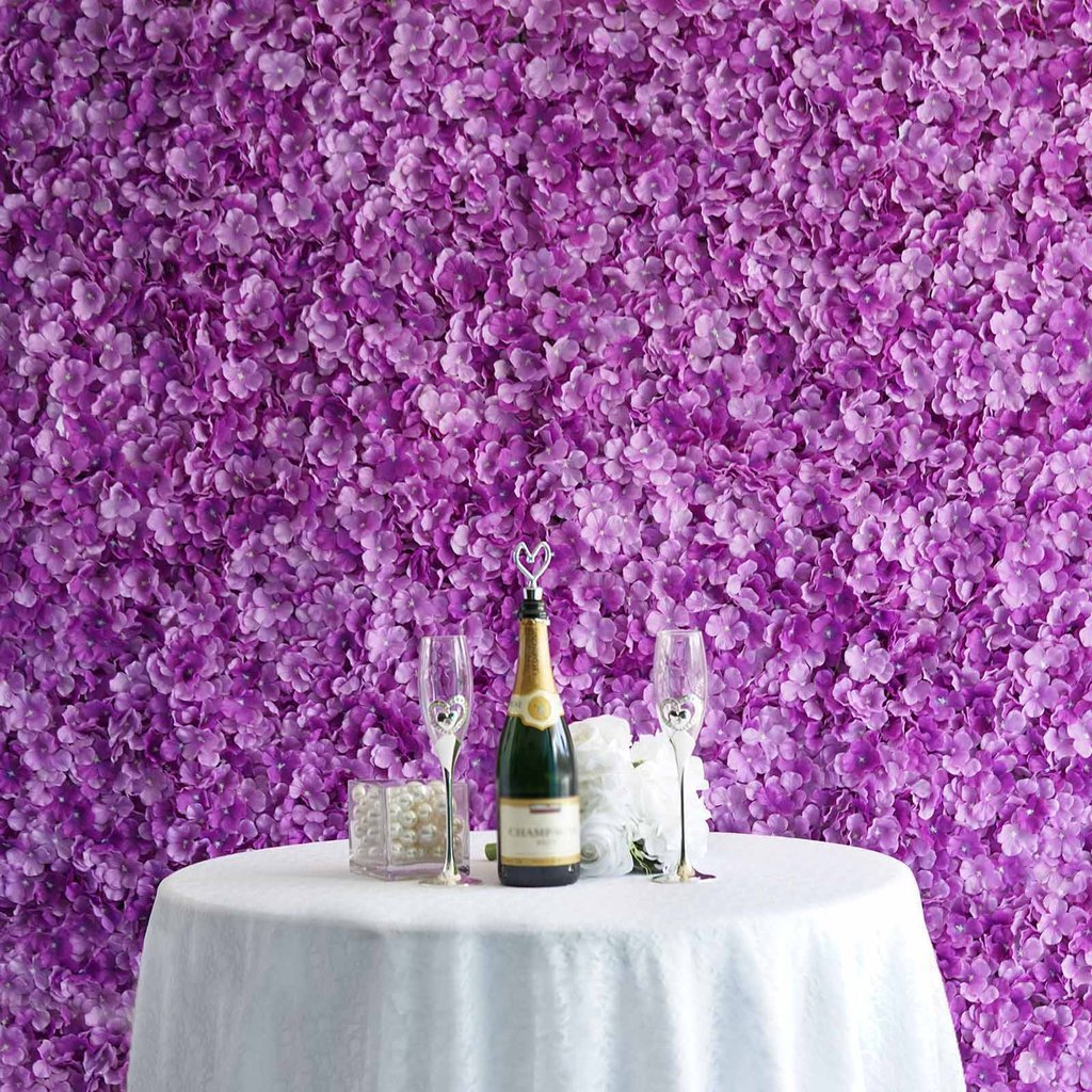 4 Pc Hydrangea Flower Wall Mat Backdrop 11 Sq ft Purple - YauSpark