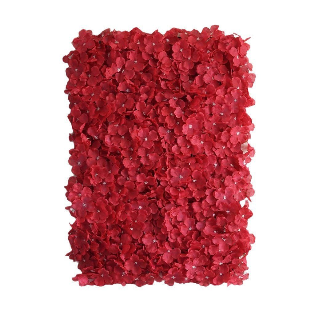 4 Pc Hydrangea Flower Wall Mat Backdrop 11 Sq ft Red - YauSpark