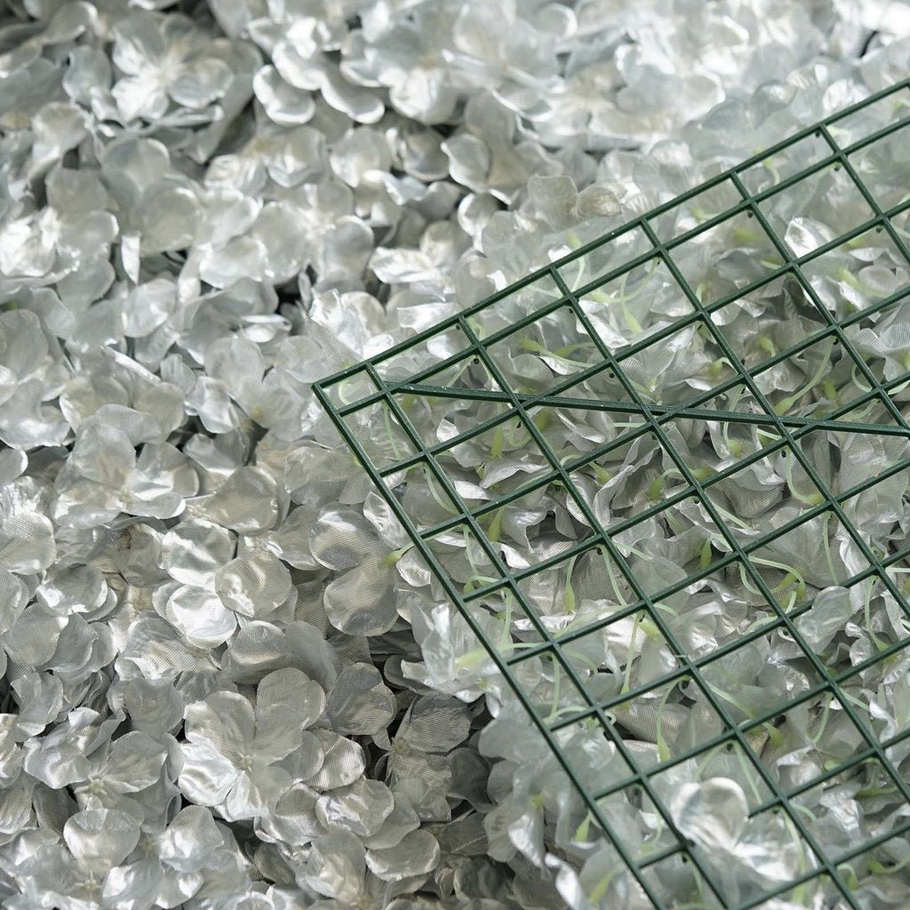 4 Pc Hydrangea Flower Wall Mat Backdrop 11 Sq ft Silver - YauSpark