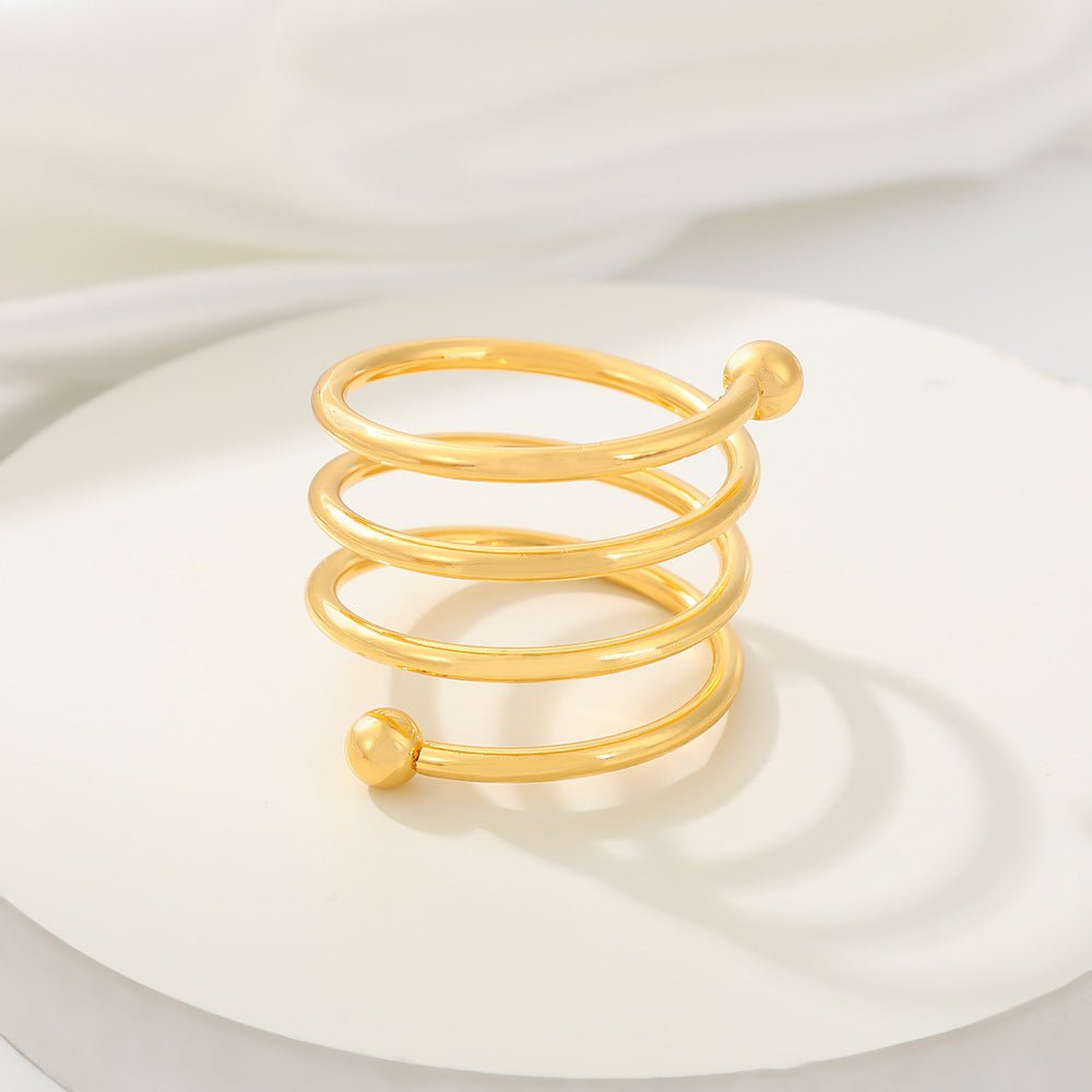 4 Pc Plated Spiral Aluminum Napkin Rings Gold - YauSpark