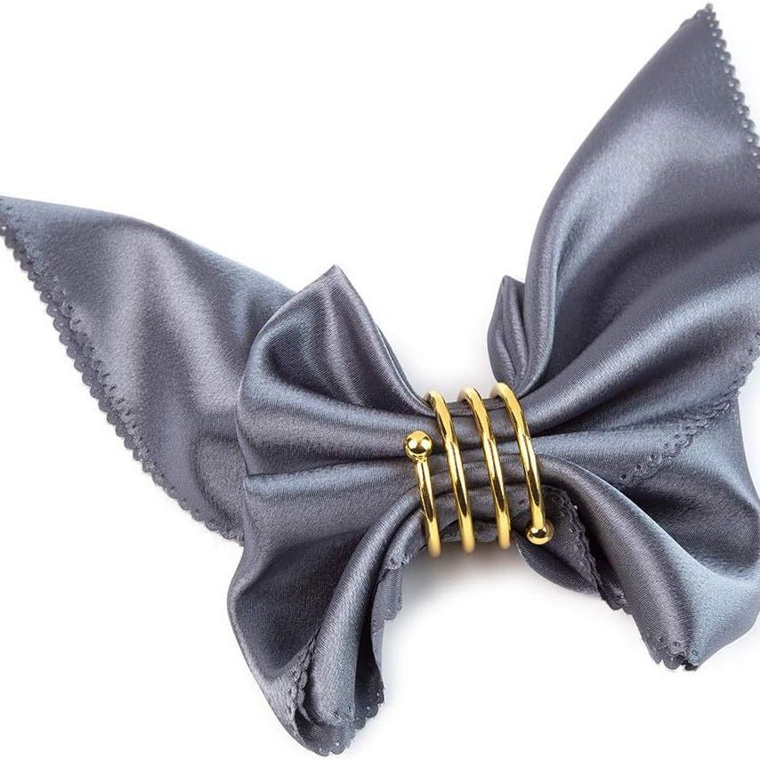 4 Pc Plated Spiral Aluminum Napkin Rings Rose Gold - YauSpark