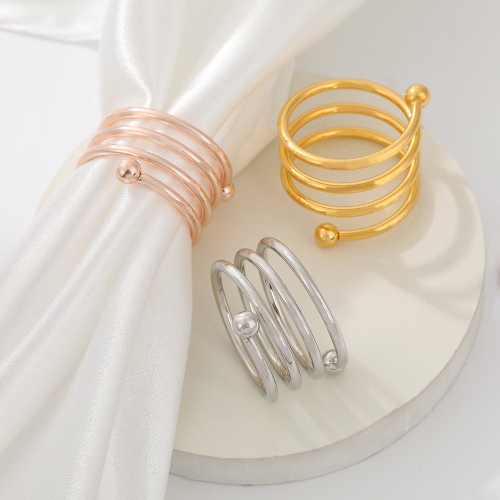4 Pc Plated Spiral Aluminum Napkin Rings Rose Gold - YauSpark