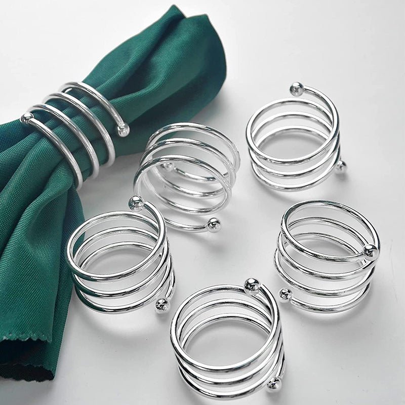 4 Pc Plated Spiral Aluminum Napkin Rings Silver - YauSpark