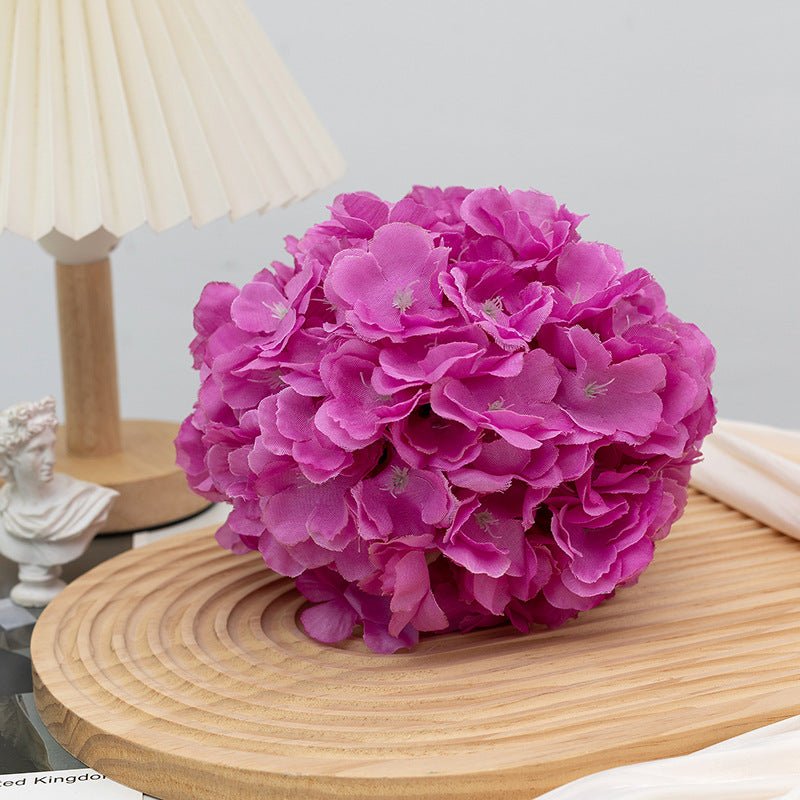4 Pcs Artificial Silk Hydrangea Kissing Flower Balls 6" Rose Red - YauSpark