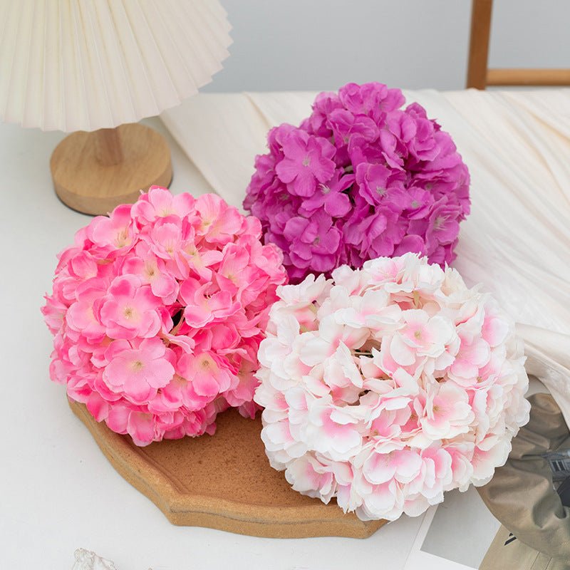 4 Pcs Artificial Silk Hydrangea Kissing Flower Balls 6" Rose Red - YauSpark