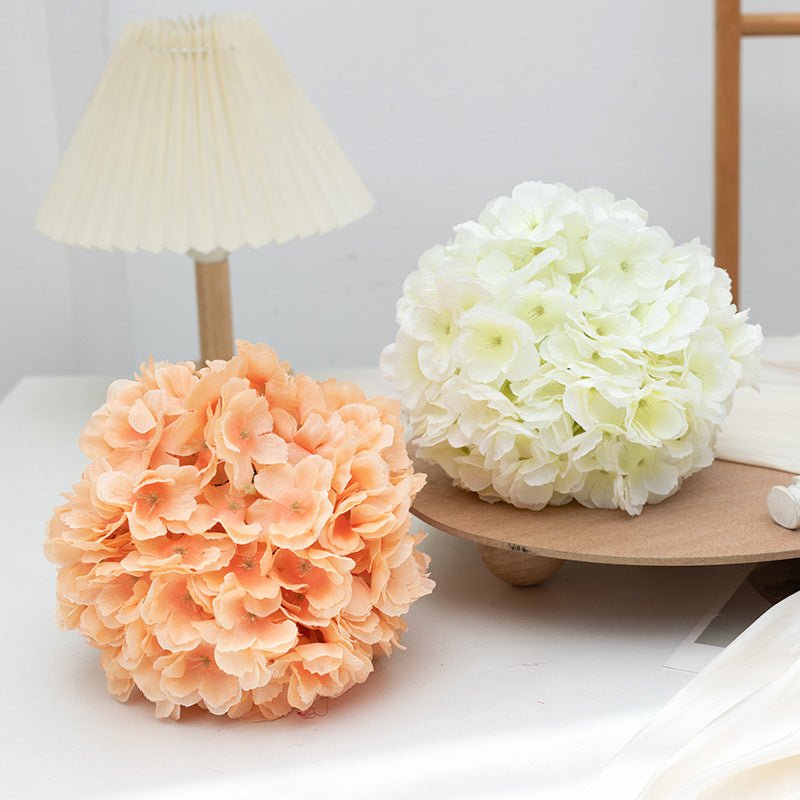 4 Pcs Artificial Silk Hydrangea Kissing Flower Balls 6" Rose Red - YauSpark