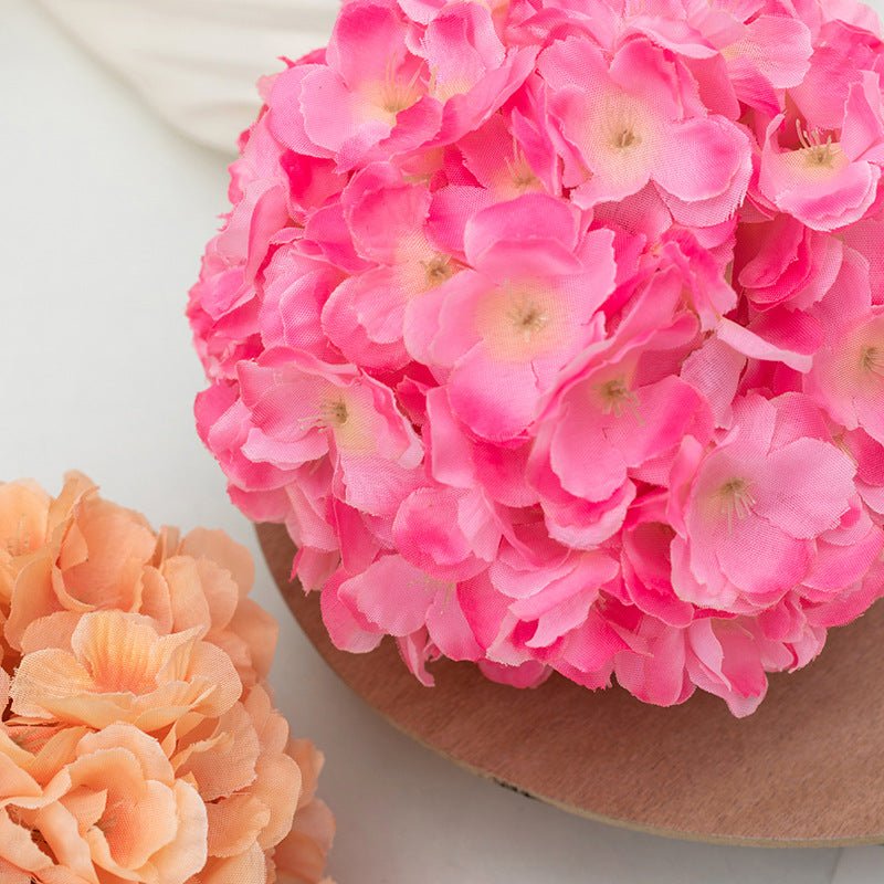 4 Pcs Artificial Silk Hydrangea Kissing Flower Balls 6" Rose Red - YauSpark