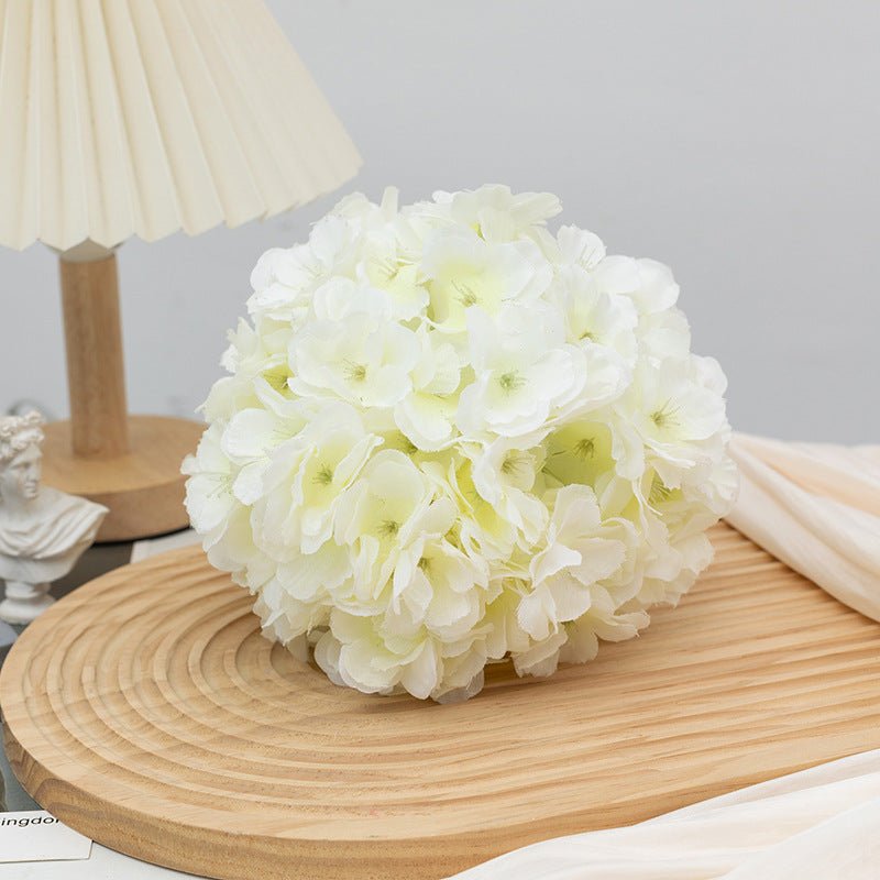 4 Pcs Artificial Silk Hydrangea Kissing Flower Balls 6" White - YauSpark
