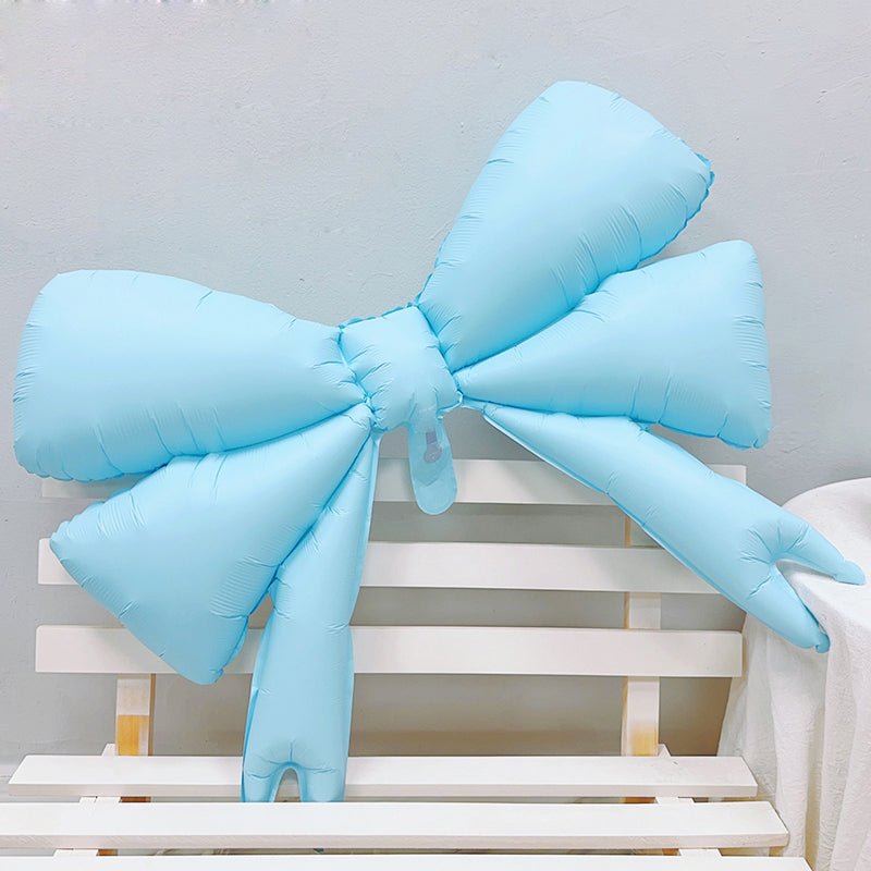 4 Pcs Giant Party Bow Balloons 30"x25" Blue - YauSpark