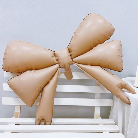 4 Pcs Giant Party Bow Balloons 30"x25" Brown - YauSpark