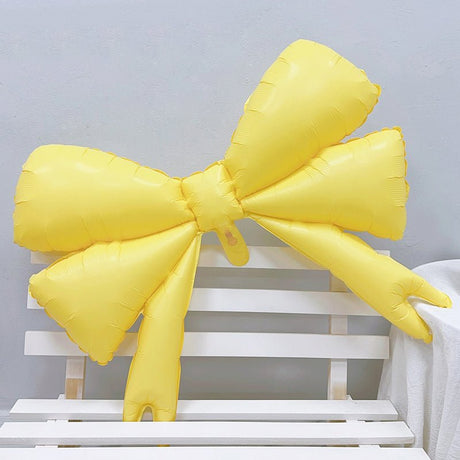 4 Pcs Giant Party Bow Balloons 30"x25" Yellow - YauSpark