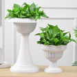 4 Pcs White Italian Inspired Pedestal Stand Flower Plant Pillar 22" Tall PVC - YauSpark