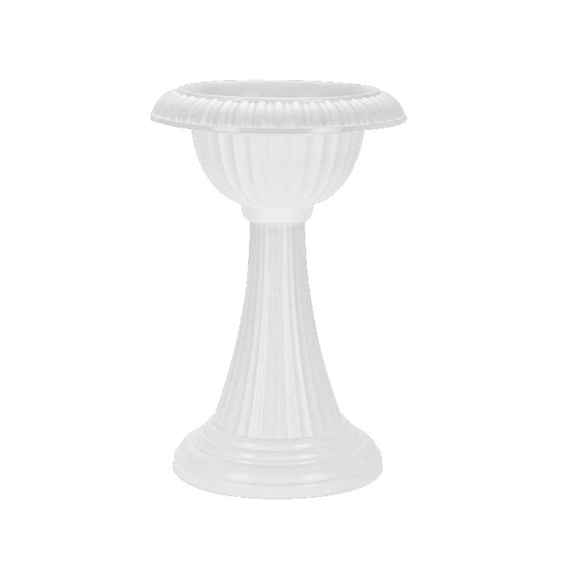4 Pcs White Italian Inspired Pedestal Stand Flower Plant Pillar 22" Tall PVC - YauSpark