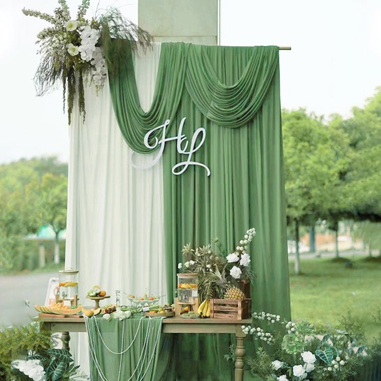 4 - Way Stretch Spandex Backdrop Drape Curtain Avocado Green - YauSpark