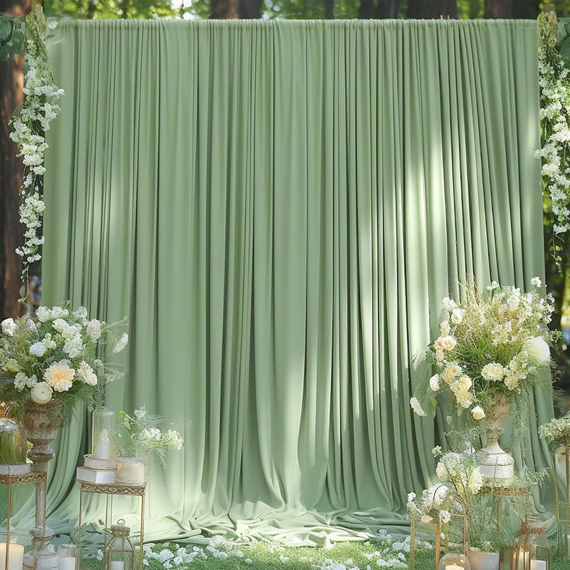 4 - Way Stretch Spandex Backdrop Drape Curtain Avocado Green - YauSpark