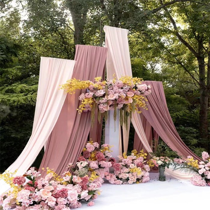 4 - Way Stretch Spandex Backdrop Drape Curtain Bean Paste Pink - YauSpark