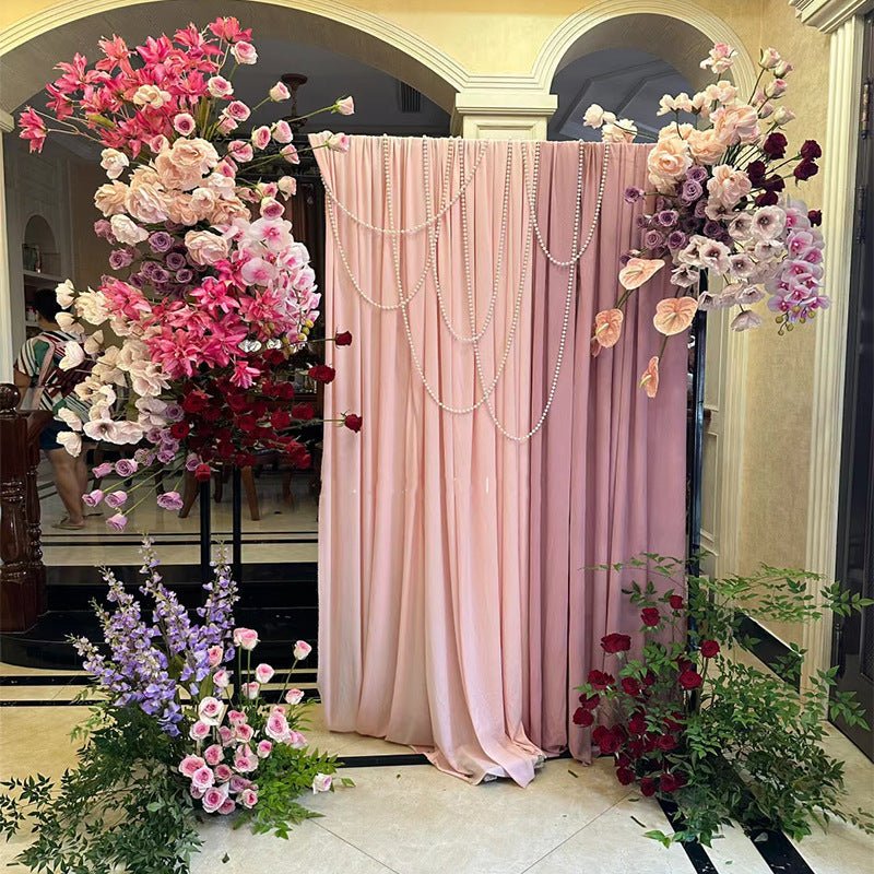 4 - Way Stretch Spandex Backdrop Drape Curtain Bean Paste Pink - YauSpark