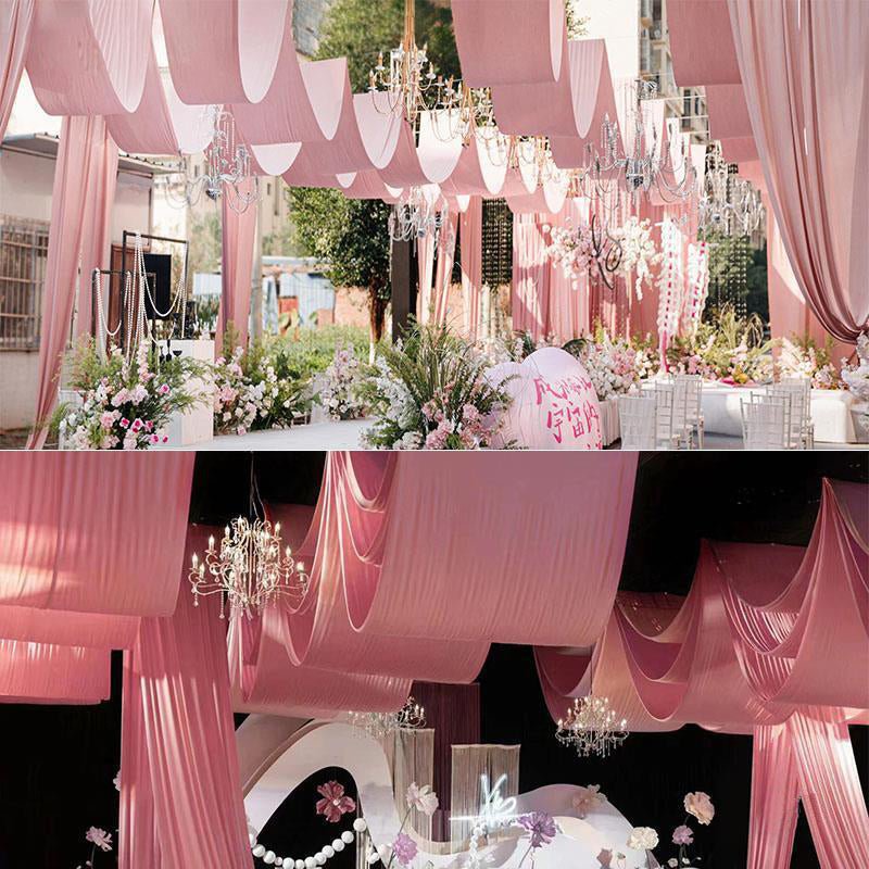 4 - Way Stretch Spandex Backdrop Drape Curtain Bean Paste Pink - YauSpark