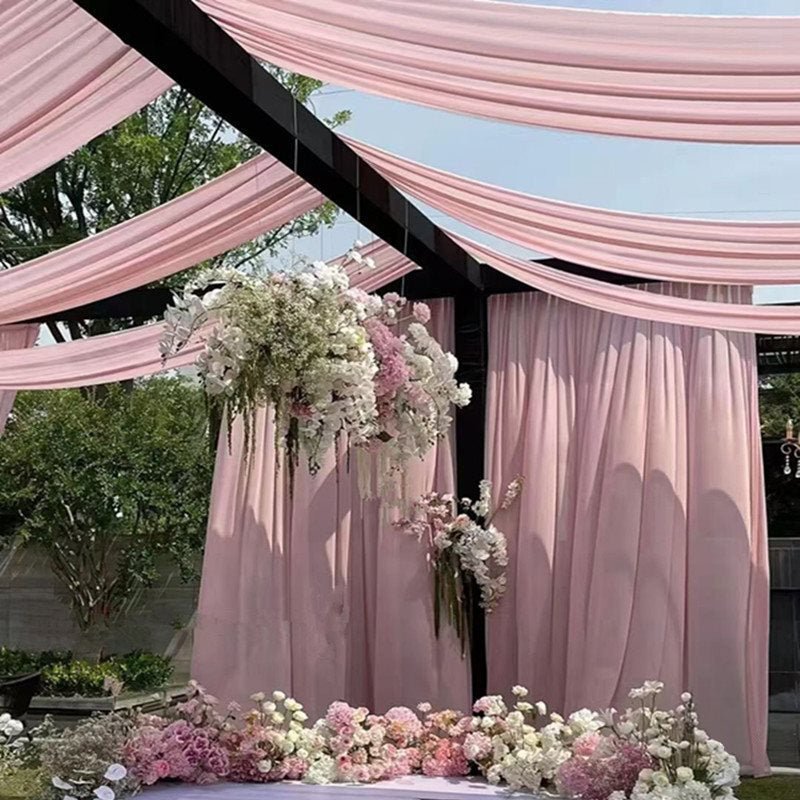 4 - Way Stretch Spandex Backdrop Drape Curtain Bean Paste Pink - YauSpark