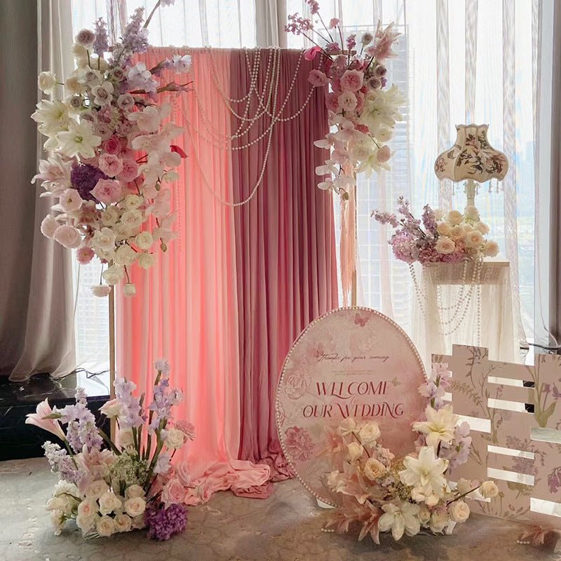 4 - Way Stretch Spandex Backdrop Drape Curtain Bean Paste Pink - YauSpark