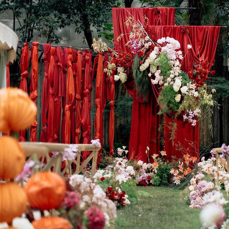 4 - Way Stretch Spandex Backdrop Drape Curtain Burgundy - YauSpark