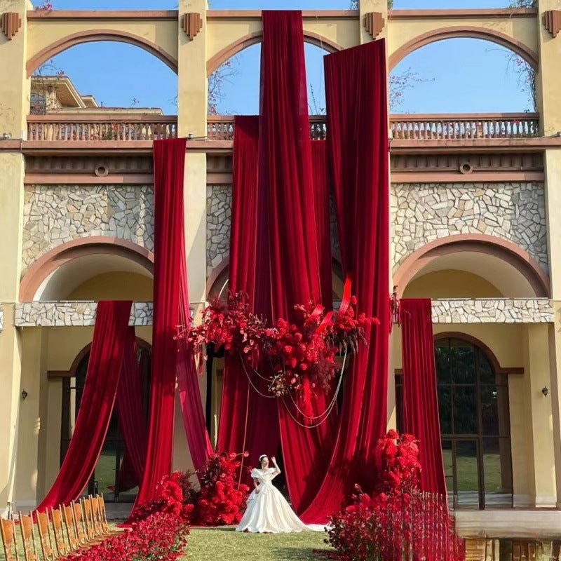 4 - Way Stretch Spandex Backdrop Drape Curtain Burgundy - YauSpark