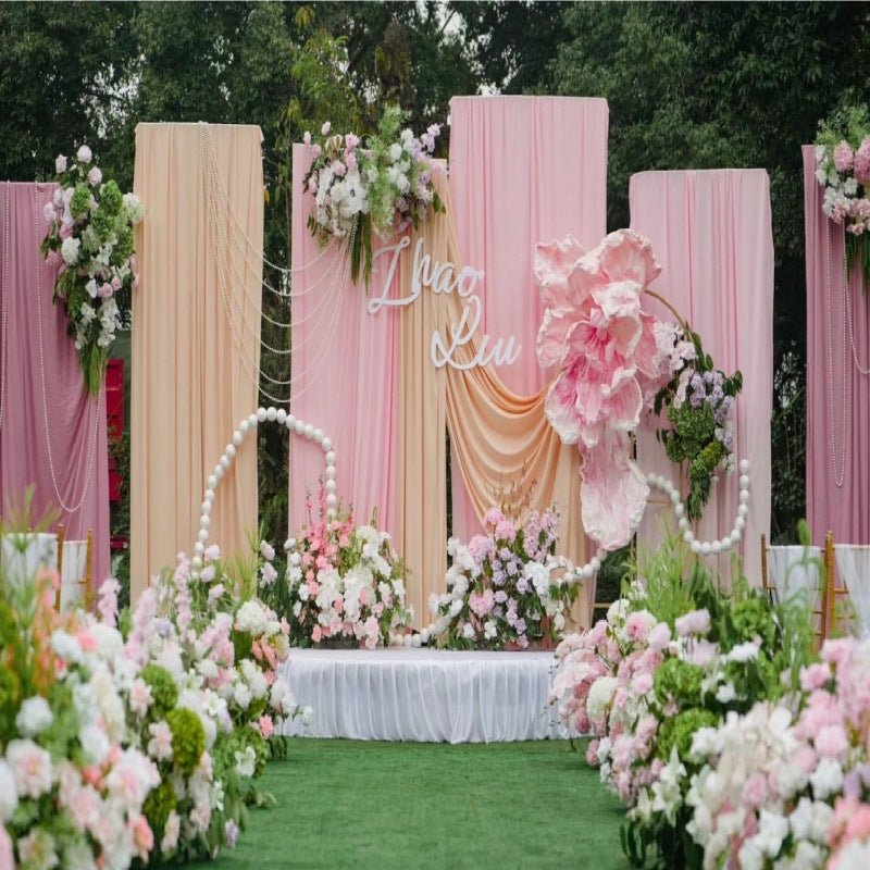 4 - Way Stretch Spandex Backdrop Drape Curtain Champagne - YauSpark