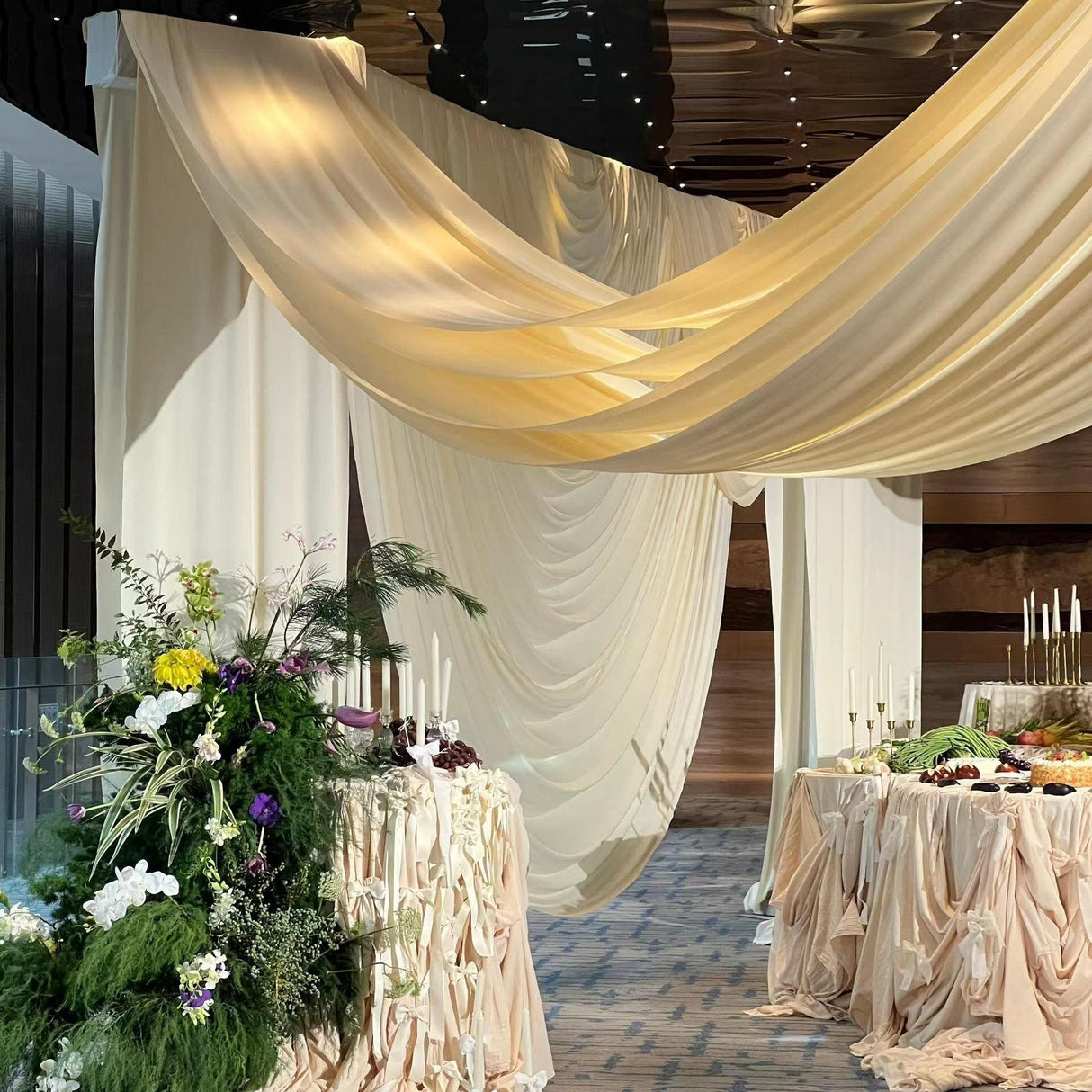 4 - Way Stretch Spandex Backdrop Drape Curtain Champagne - YauSpark