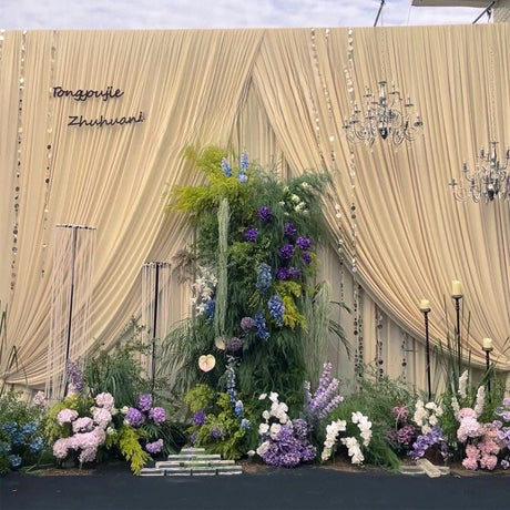 4 - Way Stretch Spandex Backdrop Drape Curtain Champagne - YauSpark