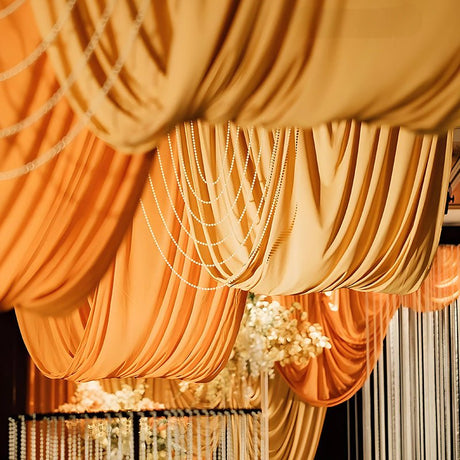 4 - Way Stretch Spandex Backdrop Drape Curtain Gold - YauSpark