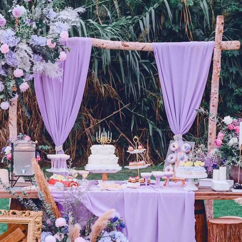 4 - Way Stretch Spandex Backdrop Drape Curtain Light Purple - YauSpark