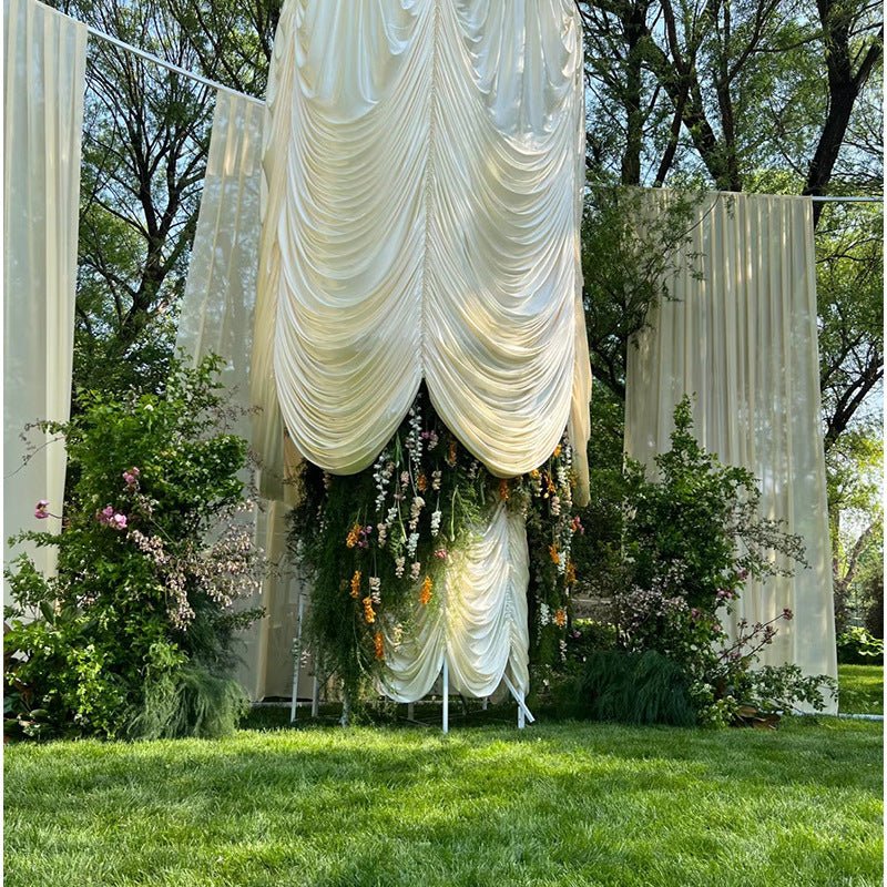 4 - Way Stretch Spandex Backdrop Drape Curtain Off - White - YauSpark