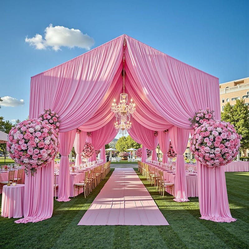 4 - Way Stretch Spandex Backdrop Drape Curtain Pink - YauSpark