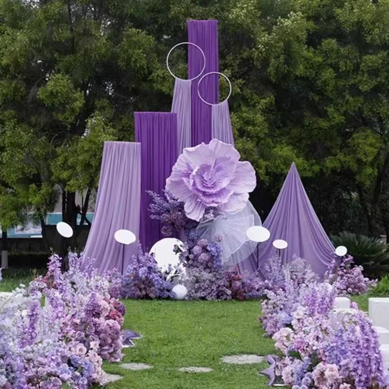 4 - Way Stretch Spandex Backdrop Drape Curtain Purple - YauSpark