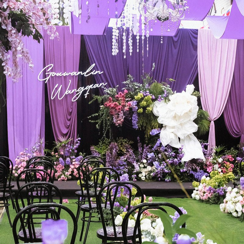 4 - Way Stretch Spandex Backdrop Drape Curtain Purple - YauSpark