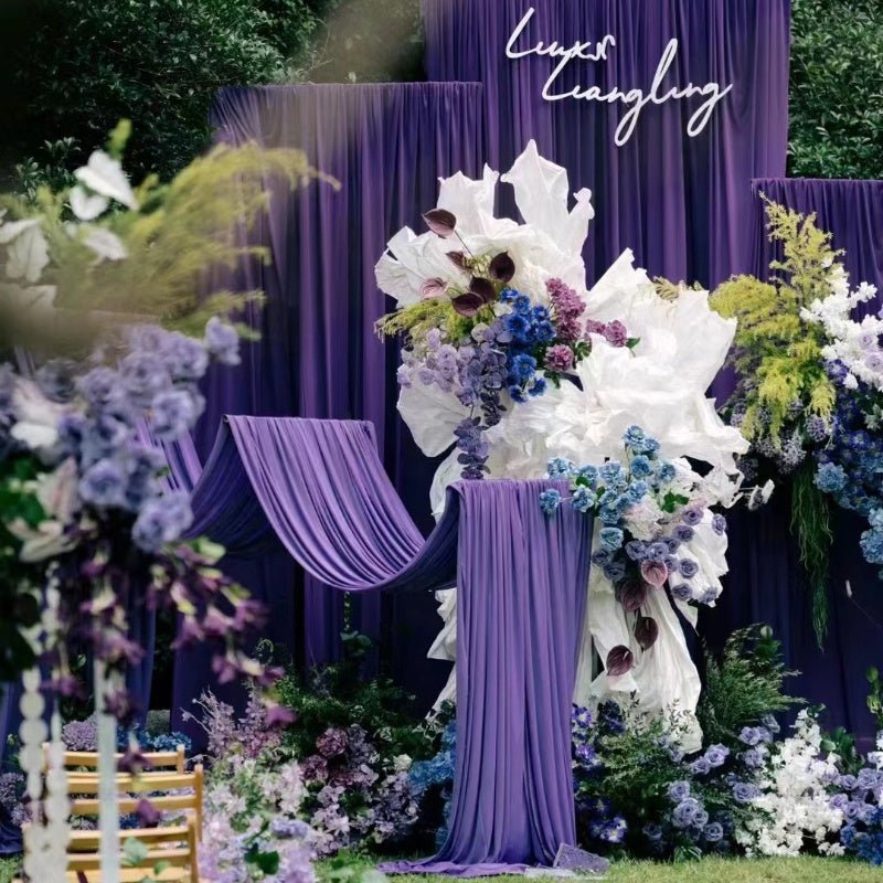 4 - Way Stretch Spandex Backdrop Drape Curtain Purple - YauSpark