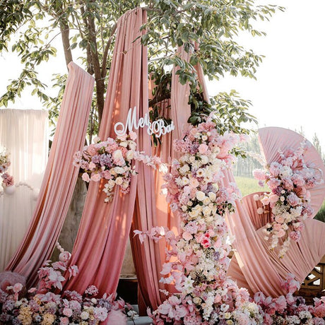 4 - Way Stretch Spandex Backdrop Drape Curtain Rose Red - YauSpark