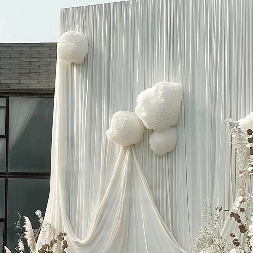 4 - Way Stretch Spandex Backdrop Drape Curtain White - YauSpark